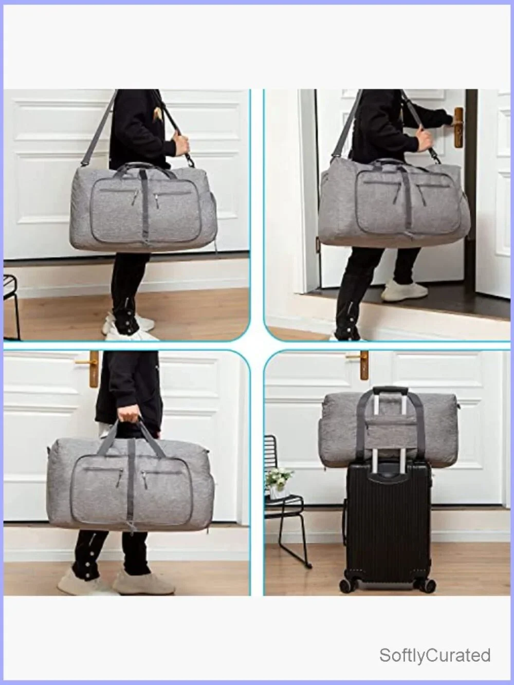 Foldable Travel Duffle Bag 65L-115L Lightweight Checked Luggage with Shoe